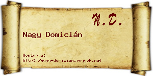 Nagy Domicián névjegykártya